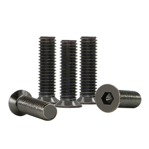 Small Countersunk Hex Socket <strong>Screws</strong> Carbon Steel 10.9 Grade M3 M4 M5 Sizes Black Nickel Finish Small Cap Thin Head <strong>Flat</strong> <strong>Screws</strong> - Product Image 1