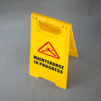 Panneau d'avertissement de sécurité bilingue pliable en plastique double face jaune Panneau d'avertissement de sol humide