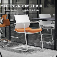 Chaise de bureau ergonomique à dossier moderne en plastique et métal pour la formation et les réunions, idéale pour le bureau à domicile ou l'atelier