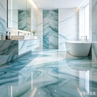 Revêtement de sol en résine époxy effet marbre 3D, revêtement de sol en résine époxy liquide effet marbre pour chambre à coucher, salle de bain, salon, décoration intérieure