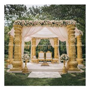 La decoración de bodas indias de lujo Maharaja Heritage Royal Mandap, con artesanía tradicional y elegancia real. - Product Image 1