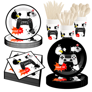 DAMAI personnalisé jeu vidéo thème enfants fête d'anniversaire décoration fête de jeu ou garçons fête d'anniversaire vaisselle ensemble déco - Product Image 1