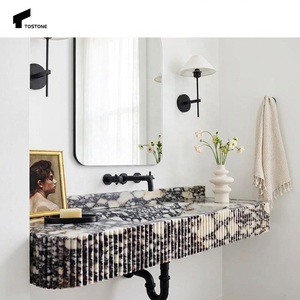 Lavabi a colonna e mobili da bagno in marmo bianco Calacatta Viola Tostone Modern per case e ville di lusso - Product Image 3