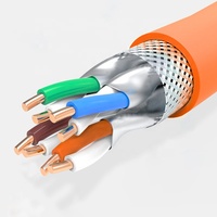 Linkwylan LSZH Cat7 kabel SFTP, kabel Solid berpelindung jaringan LAN mendukung 4PPoE komunikasi