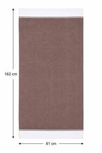 Brown <b>Bamboo</b> Bath Towel with White Border Woven Texture Soft Quick Dry Absorbent Lightweight Bath <b>Sheet</b> for Travel Spa Hotel - Product Image 3