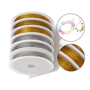 1 Roll Resistant Strong Line Cable 0.3/0.5/0.6mm Fio De Aço Inoxidável Cabos De Jóias String DIY Pulseira Colar Fazendo