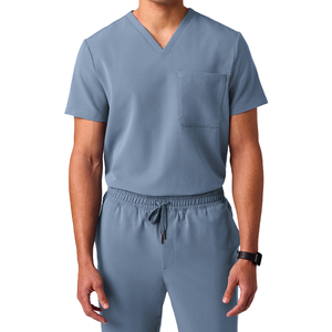 Set di scrub medici con LOGO personalizzato da uomo divise ospedaliere intrecciate per <span class=keywords><strong>lavoro</strong></span> da salone di bellezza <span class=keywords><strong>infermiere</strong></span>, tra cui pantaloni dritti - Product Image 3