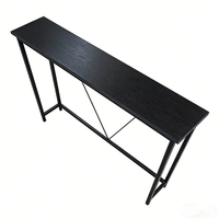 Table de console pour canapé, table étroite pour entrée, pour salon, chambre à coucher, montage facile, gris anthracite et noir encre
