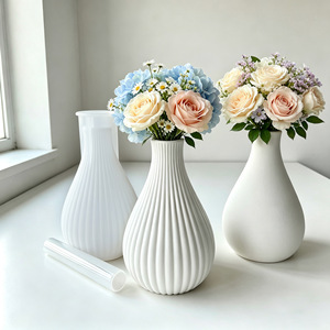 Nouveaux moules en plâtre pour vases, moules en béton, moules en résine, moules en ciment pour la décoration faite maison, 4 types <span class=keywords><strong>de</strong></span> moules en silicone pour pots <span class=keywords><strong>de</strong></span> fleurs et vases - Product Image 3