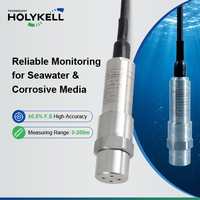Sensor Level Submersible Holykell IP68 Paduan Titanium 4-20mA untuk Pemantauan Tangki Air Ballast Kapal Laut