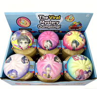 Boîte Mystère Squishy Dumpling, Jouet Squishy Dumpling Viral, Jouets Anti-Stress à Presser Bao Bun pour Cadeaux de Fêtes et d'Anniversaire