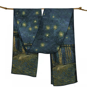 2024 venta al por mayor 150*40 cm bufanda de seda para mujeres o hombres bufandas de seda con logotipo personalizado tela de seda para bufandas - Product Image 6