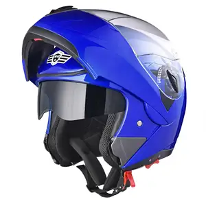 Capacete de motocicleta com viseira dupla, capacete modular flexível e com bico de rua para motocicletas, adulto aprovado pelo DOT, ciclomotor de corrida