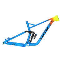 Cadre de vélo de descente en alliage d'aluminium à suspension intégrale Cadre de vélo de descente à queue souple 12x148mm BOOST 27.5/29 pouces Paire de roues universelle