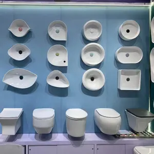 Éviers de lavabo d'art de comptoir blanc au-dessus du comptoir de montage lavabo d'art en céramique pour salle de bain S-991 d'hôtel