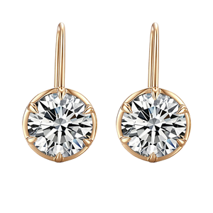 Luxury Round Brilliant Cut Zircon Drop <b>Earrings</b> Gold Plated 925 Sterling Silver <b>Dangle</b> Wedding Jewelry fashion Stud <b>Earrings</b> - Product Image 1