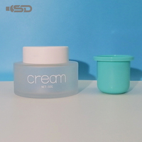 Ensemble de bouteilles en verre de pots de crème transparents personnalisés du fournisseur 15g 50g verre dépoli blanc pour les soins de la peau et les emballages cosmétiques