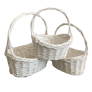 Set mit 3 weißen Korb körben mit Griff für die Küche und Weihnachts geschenk - Product Image 1