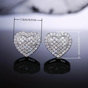 Boucles d'oreilles tendance plaquées micro-incrustées en forme de cœur pour femme, cadeau d'anniversaire de mariage - Product Image 4