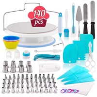Kit de décoration de gâteaux UNIMOULD en acier inoxydable avec plateau tournant, fournitures de pâtisserie écologiques, passe au lave-vaisselle