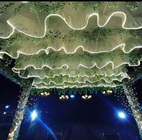 Rideau décoratif suspendu en forme de S pour décoration de plafond, draperie avec bandes de LED, accessoires de décoration de plafond de mariage