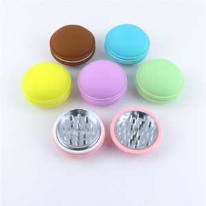 Wholesale Aluminum Alloy Herb Grinder Custom Candy-color 2 Layer <b>macaron</b> grinders Metal Tobacco Grinder Crusher Accessories - Product Image 1