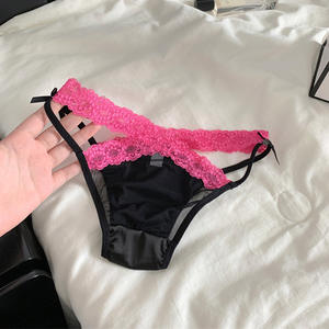 Spitze <span class=keywords><strong>Low</strong></span> Rise Pure Lust Bogen Sexy Trans lucent Seduction Frauen Atmungsaktive Baumwolle Damen Höschen Unterwäsche Günstiger Preis - Product Image 2