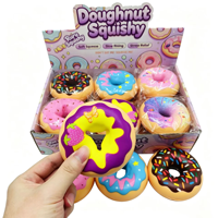 Jouet Squishy Zoey en Mousse PU Souple, Jouet à Presser en Forme de Donut, Design Créatif en Forme d'Aliment, Collection Squishy Emballée Individuellement