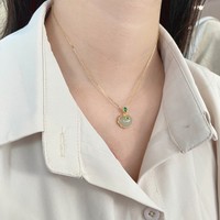Dylam Nouveau Design Chaîne en Argent Sterling 925 Mode Bijoux Élégants Fleur Papillon Jade Pendentif Charme Colliers Pour Femmes