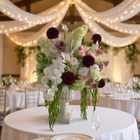 Décoration florale artificielle de style jardin en soie durable de haute qualité pour événements, centre de table de mariage blanc rose, marque QSLH