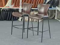 Tabouret de bar en cuir de luxe léger, chaise haute pour îlot de cuisine et utilisation en restaurant