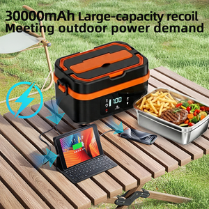 Cuisinière à <span class=keywords><strong>riz</strong></span> électrique portable 30 000 mAh 100 W avec connectivité smartphone, idéale pour les étudiants et les professionnels actifs. - Product Image 2