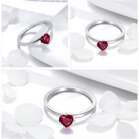 Bague en argent sterling 925 Bijoux minimalistes Bague coeur en zircon CZ pour filles