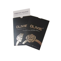 EN-053 Enveloppe en carton noir haut de gamme pliable avec texte en platine chaud et impression de logo