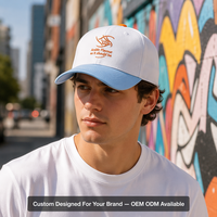 Casquette de baseball en sergé personnalisée blanche de luxe brodée en 3D, réglable, unisexe, vente en gros, OEM