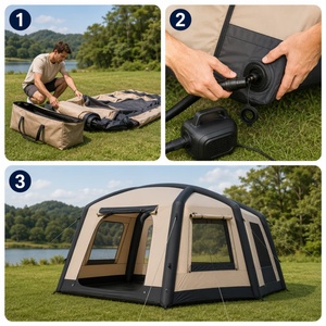 Tente de camping gonflable coupe-vent, imperméable, pour enfants et adultes - Product Image 6