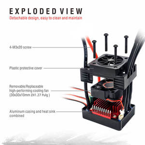 Controlador de Velocidad Electrónico (ESC) <span class=keywords><strong>Rocket</strong></span> <span class=keywords><strong>V2</strong></span> Impermeable 45A 60A 80A sin Escobillas, a Prueba de Polvo, para Autos RC 1/8 1/10 1/12, Crawler, Barco - Product Image 6