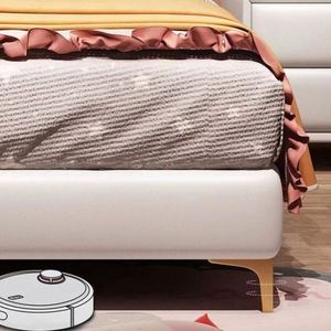 Modern Minimalist Princess Wood Cotton-Upholstered Comfortable Daybed Full Size <b>for</b> Teen Girls Student Master Bedroom WL Brand - Product Image 3