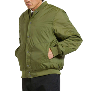 Veste bomber décontractée ajustée pour homme, col montant chaud, manteau d'hiver avec une épaisseur fine, veste décontractée ajustée tendance - Product Image 6
