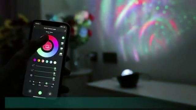 オーロラスマートプロジェクター ナイトライト - APP制御、モダンデザイン