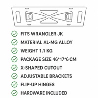 Support de plaque d'immatriculation extérieur décalé pour Jeep Wrangler JK 2007-2018, en alliage d'aluminium, support de plaque avant, directement de l'usine
