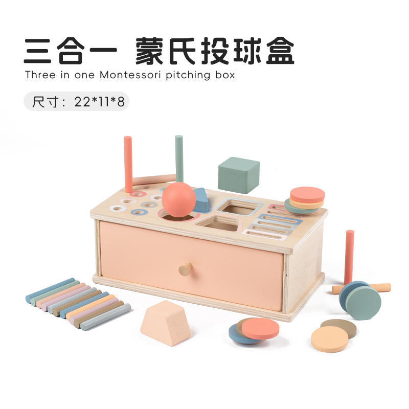 Color shape sorting box-3-in-1