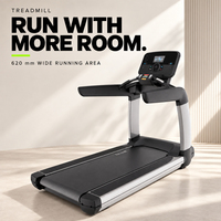Tapis roulant avec design haut de gamme, console numérique et double main courante pour la marche, la course et l'entraînement cardio