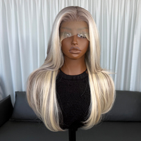 Wig Berlapis Warna Ombre Wig Sintetis Lace Front untuk Wanita Kulit Hitam Futura Hair 13x4 Wig Rambut Sintetis dengan Garis Rambut Alami