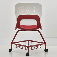 Chaise de formation empilable en gros avec base remplaçable, dossier ergonomique bionique et coussin en tissu