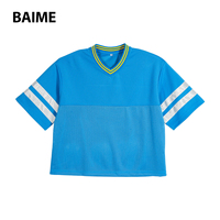 Vente chaude T-shirt de sport à col en V pour hommes de bonne qualité Maillot Streetwear respirant Coupe ample Style Hip Hop pour une utilisation en extérieur