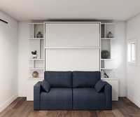 Lit Murphy multifonction avec bureau, lits muraux pliants verticaux, lits en bois avec armoire