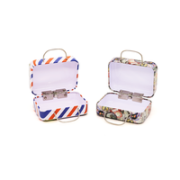 Nouveau mini sac à main valise Style fer blanc boîte en métal pour cils d'enfants et autres articles de stockage ou d'utilisation comme autocollants étain