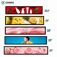 Écran LCD étiré double face 23 pouces ultra-large personnalisé pour affichage numérique Android 9.0, signalisation de magasin de détail et animation de guidage