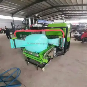 Mesin baler jerami silage jagung otomatis penuh 150-200kg/Bal dan pembungkus silage mesin pembungkus rumput bulat harga